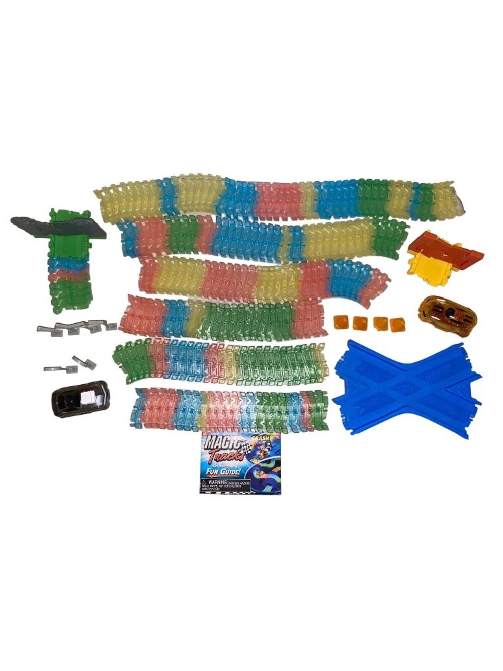 Magic Tracks Glow-In-The-Dark Race Set W/ Cars Signs Tracks & Accessories